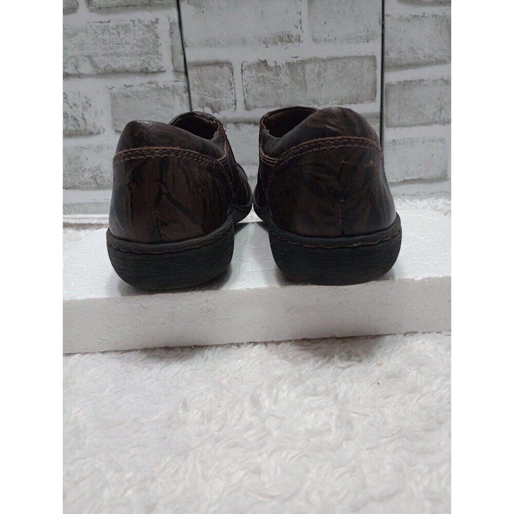 Clarks Collection Soft Cushion Brown Leather Zip Wedge Flats Shoes sz. 9 M - Picture 9 of 10